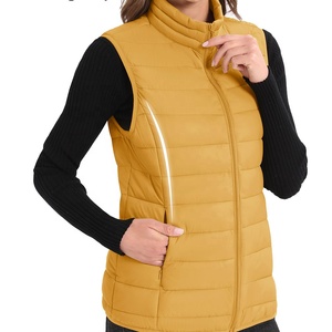 Haute qualité vente coton Style Simple en gros coupe-vent léger résistant à l'eau compressible bouffant gilet pour les femmes - Product Image 3