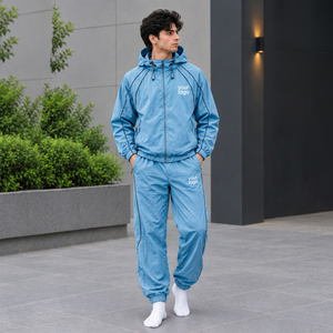 Veste coupe-vent pour homme à blocs de couleur, design de panneaux personnalisés, légère, style streetwear, pour collections de mode en marque blanche - Product Image 1