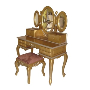 Coiffeuse classique avec tabouret ensembles de commode peints en or avec table de vanité de maquillage ottoman pour meubles de maison de Style européen - Product Image 4