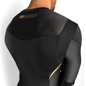 mens compression shirt short sleeve gym fitness <b>athletic</b> wear tight fit breathable quick dry stretch sports training wear - Product Image 3