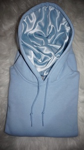 Vente en gros XS-6XL 100% sweat à capuche en molleton de coton doublé de soie impression 3D gaufrée anti-rétrécissement vêtements teints de couleur contrastée avec capuche - Product Image 3