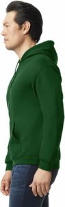 Sudadera con Capucha de Forro Polar Verde para Hombre, Corte Regular, Informal, con Bolsillo, Color Sólido, Tejido de Punto, Impresión Digital, 100% Algodón, Invierno - Product Image 5