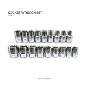 Juego de Llaves de Tubo de Alta Calidad de 24 Piezas y 1/2 Pulgada, Juego de Herramientas de Llave de 6 Puntas de Cromo Vanadio con Estuche de PVC para Reparación de Automóviles - Product Image 1