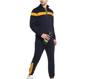 Nouvel ensemble de survêtement décontracté pour homme 2026, bleu marine, à manches longues, avec fermeture éclair, blocs de couleur et col montant, pour l'automne - Product Image 6