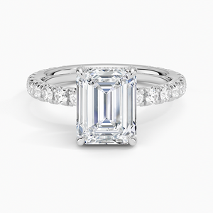 แหวน BOJ รุ่น 055 ทรง Emerald Cut เงินแท้ 925 ประดับเพชร Olympia แบบสามส่วน 2 กะรัต สี D ความสะอาด VVS1 มอยส์ซาไนต์ รับรองโดย GRA - Product Image 1