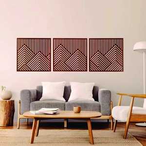 Panneau mural en bois géométrique moderne, décoration murale en bois artisanale pour salon, chambre et décoration intérieure - Product Image 1