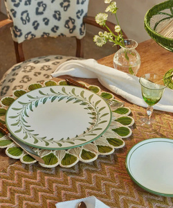 Handmade Natural Fiber <b>Table</b> Mat Stylish <b>Rustic</b> <b>Farmhouse</b> <b>Dining</b> Decor Premium Round Raffia Placemat - Product Image 2