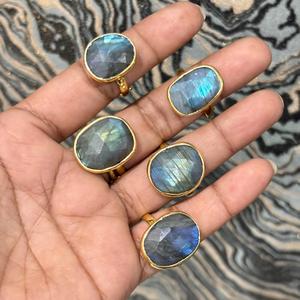 Latest Fashionable <b>Brass</b> <b>Rings</b> Wholesale Gemstone Bezel <b>Rings</b> for Women High quality Bulk Jewelry - Product Image 1