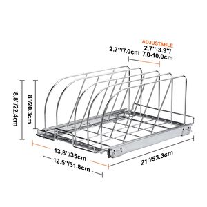 Organizzatore Estraibile Espandibile per Armadietto con Divisori a Filo Regolabili per Teglie da Forno e Vassoi da Cucina - Product Image 5