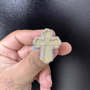 <b>Iced</b> Out <b>Ring</b>,Custom Round Cut Lab Grown Cross <b>Ring</b>, Hip Hop Jewelry for Men,Personalized Jewelry, Handmade <b>Rings</b> - Product Image 1