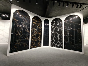 Azulejos de porcelana premium pulidos con efecto espejo de 600x1200 mm, acabado brillante Fluid Verde, azulejos de 60x120 cm para dormitorios y habitaciones de lujo. - Product Image 3