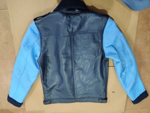 Veste de moto en cuir d'agneau bleu pour homme, respirante, anti-UV, doublure en sherpa, col rabattable, fermeture éclair, coupe-vent d'hiver - Product Image 6