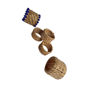 Ensemble d'anneaux de serviette tissés à la main de qualité supérieure, écologiques, en rotin et coton, pour la décoration de table, les mariages, les fêtes, les hôtels, utilisation en gros - Product Image 6