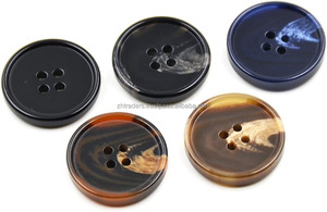 Boutons en résine de haute qualité, écologiques, faits à la main, à dos plat, à 4 trous, pour accessoires vestimentaires - Style noix de coco, fournis par l'usine - Product Image 2