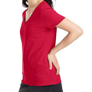 Camiseta Casual de Verano para Mujer, Cuello en V, Manga Corta, Color Sólido, Estilo Urbano - Product Image 4