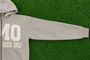 RMO Raww Members Only Herren Kapuzenpullover Fleece-Sweatshirt 100% Baumwolle Hellgrau Reguläre Ärmel Winterbekleidung mit Aufdruck - Product Image 4