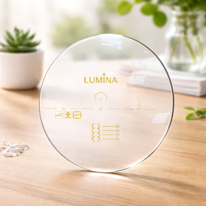 Lentilles progressives IOT Design Lumina FlowStar 1.67 UV420 avec filtre anti-lumière bleue et anti-reflet, transparentes, personnalisables, revêtement LUMINA FLOW - Product Image 1