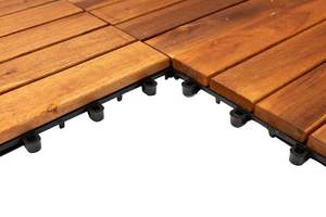 Dalles de terrasse en bois d'acacia contemporaines, antidérapantes, à emboîtement - Product Image 2