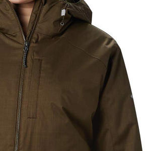 IRSA SPORTS Custom Women Front Solid Logo Finished Waterproof Canvas Bomber <b>Jacket</b> Winter Windproof Casual with Ribbed Cuffs - Product Image 4