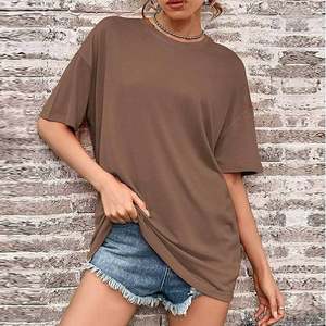 Camisetas de Mujer, Talla Grande, Manga Corta, Color Sólido, Casual, Holgada, Básica, Lisa, de Verano, 100% Algodón, 240 GSM - Product Image 5