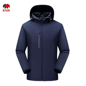 แจ็คเก็ตซอฟต์เชลล์แบบมีฮู้ดสำหรับผู้ชาย ยี่ห้อ Ryan Pro Gear ออกแบบตามสั่ง ปิดด้วยซิป พร้อมโลโก้แบบกำหนดเอง - Product Image 3