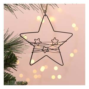 <b>Star</b> Shape Iron Wire Back Finished <b>Hanging</b> Ornament Perfect for Christmas Home Holiday Festive Decor - Product Image 5