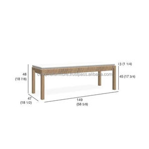 Banc de Jardin En Teck avec Lattes D exterieur SABLE FIN-fabricant de mobilier D exterieur Teck - Product Image 3