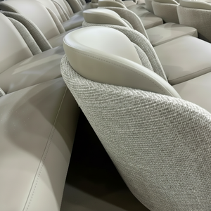 Chaise Angelo, fabrication OEM/ODM, base pivotante en PVC/tissu, coque en contreplaqué ignifuge, rembourrage standard mondial D4050. - Product Image 1