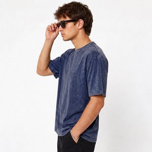 T-shirt homme personnalisé délavé à l'acide, faible MOQ pour les marques de streetwear américaines, avec logo personnalisé et coupe ample - Product Image 5