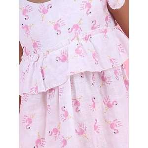 Polka Tots Sin mangas Flamingo Fingers Print vestido con diadema-Multicolor - Product Image 3