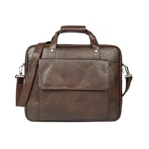 Maletín de Negocios de Cuero Genuino de Lujo para Hombre, Color Marrón, con Bolsillo Frontal, Correa de Hombro Ligera para Trabajo de Oficina - Product Image 5