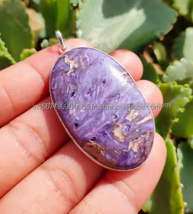 Colgante de piedra preciosa Charoite, Plata de Ley 925, colgante llamativo, colgante hecho a mano, joyería para mujer, regalo de aniversario de boda - Product Image 1