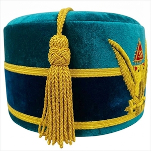 Sombrero Masónico de Terciopelo Negro con Águila Bordada a Mano, Grado 32, Regalia Formal, Tocado para Ceremonia de Adultos, 100% Lana, Ajustable, Cuatro Tallas - Product Image 2
