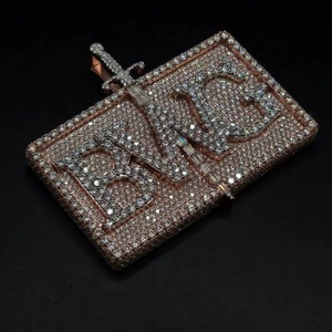 Colgante de Dos Tonos con Nombre Personalizado para Hombre, Estilo Hip Hop, Plata 925 de Alta Calidad, con Diamantes de Imitación Moissanite, Marca Rapper Bust Down - Product Image 6