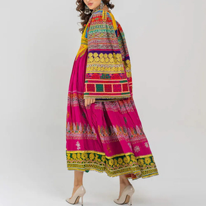 New Arrival Modern Tone Knee-Length Afghan Kuchi Wedding <b>Dresses</b> Handmade Multicolor Tribal Appliques Afghan Kuchi <b>Dress</b> - Product Image 2