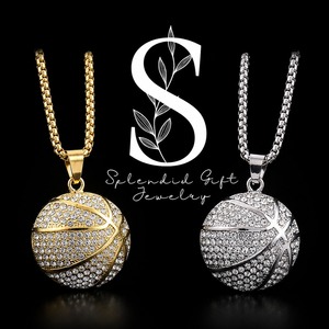Joyería Hip-Hop, Oro y Diamantes al por Mayor, Collar con Colgante de Baloncesto, Collar Deportivo Personalizado para Hombre - Product Image 1