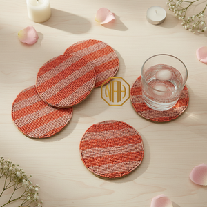 2026 Handmade Eco-Friendly Glass Beads Santa Claus Coaster Festive Christmas Table Decor 100mm Diameter for Home Gifts - Product Image 6