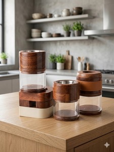 Quemador de Incienso Bakhoor de Madera y Acrílico, Hecho a Mano, con Recipiente de Almacenamiento para Hogar, Oficina o Espacio Religioso - Product Image 1