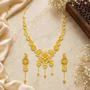 Collares Cortos Turcos de Latón con Baño de Oro de 14K, 18K, 24K, Estilo Tradicional de Dubái, Joyería Nupcial de Moda, Oro Joyería - Product Image 3