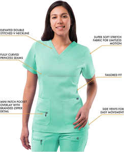 Buena calidad Hospital Scrub Venta caliente médico Scrubs Uniformes Mujeres Scrub Enfermera Uniforme Conjuntos Para Hospital Servicio Oem - Product Image 1