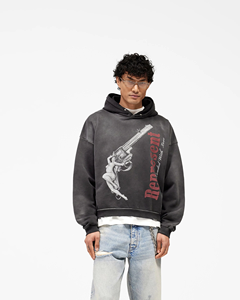เสื้อฮู้ดดี้โอเวอร์ไซส์ Y2K ลายกราฟิกแบบยูนิเซ็กซ์ ผลิตจากผ้าฝ้ายฟลีซหนานุ่ม เป็นมิตรต่อสิ่งแวดล้อม สไตล์วินเทจ สตรีทแวร์ รับผลิตแบบ OEM ODM สำหรับแบรนด์ส่วนตัว - Product Image 5