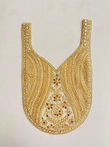 Applique en dentelle 3D fleurie de haute qualité à coudre sur mesure avec perles décoratives pour collier décoratif COL-8 - Product Image 4