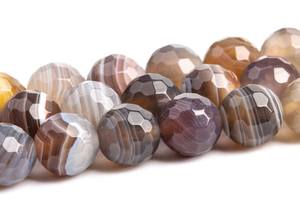Cuentas de Ágata de Botsuana de 7-8 mm, Piedras Preciosas Naturales Genuinas, Medio Hilo de Cuentas Sueltas Redondas Microfacetadas, Lote a Granel - Product Image 5
