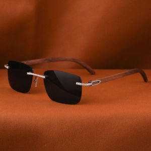 Gafas de Sol Unisex Elegantes con Diamantes Moissanite, Estilo Sofisticado, Lentes Negros, Cómodas y Anti-Reflejantes para el Uso Diario - Product Image 2