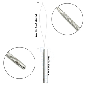 Custom Logo Stainless steel Hair Extension Loop Tool – Professional Micro <b>Beads</b> Pulling <b>Needle</b> for Nano Ring Installation - Product Image 1