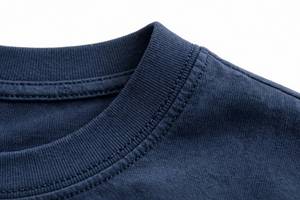 T-shirt à manches courtes bleu marine pour homme, coupe classique, col rond, logo sur le devant, tissu épais, streetwear, haut décontracté - Product Image 4