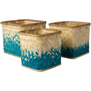 Vente en gros pas cher Paniers à linge en bambou tissé à la main du Vietnam Paniers de rangement peints durables pour salle de bain et salon - Product Image 1