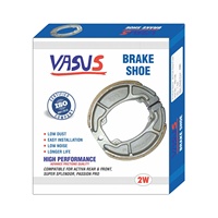 Plaquettes de frein arrière à tambour pour moto Vasus Boxer, modèle KB4S, en métal, neuves, garantie 3000 km pour scooter/tout-terrain/moto double usage