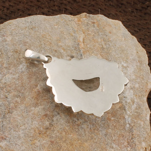 Collar de Plata de Ley 925 Hecho a Mano con Colgante de Aguamarina Natural, Borda Punteada Artesanal, Venta al por Mayor - Product Image 5