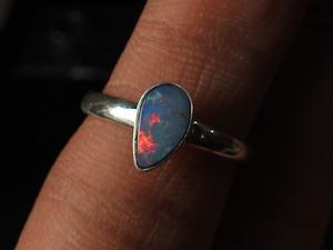 Australian Multi Fire Doublet Opal Bezel <b>Set</b> Classic Wedding Handmade <b>Sterling</b> <b>Silver</b> <b>Ring</b> Artisan Jewelry for Women Gift MS - Product Image 6